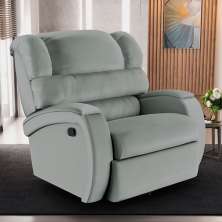 Poltrona do Papai Sala de Cinema Reclinável Kylie Glider Manual Giratória PU Cinza G23