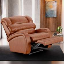 Poltrona do Papai Sala de Cinema Reclinável Kylie Power Touch Massagem USB PU Caramelo Brilho G23