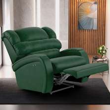 Poltrona do Papai Sala de Cinema Reclinável Kylie Power Touch Massagem USB PU Verde Musgo G23