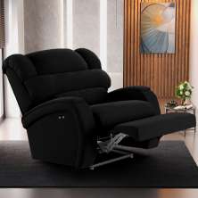 Poltrona do Papai Sala de Cinema Reclinável Kylie Power Touch Veludo Preto G23