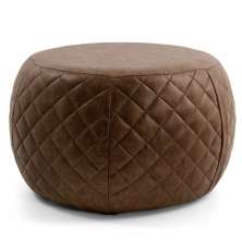 Puff Cleo 70cm PU Sintético Marrom G15 - Gran Belo