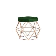 Puff Decorativo Base Gold Elsa Suede Verde G41 - Gran Belo