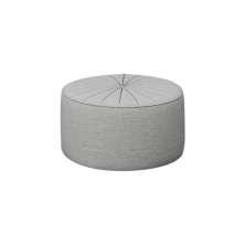 Puff Decorativo Sala De Estar Round Linho Cinza G45 - Gran Belo