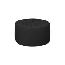 Puff Decorativo Sala De Estar Round PU Preto G45 - Gran Belo