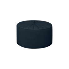 Puff Decorativo Sala De Estar Round Veludo Azul Marinho G45 - Gran Belo