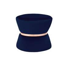 Puff Decorativo Sala de Estar 45cm Dhaka Veludo Azul Marinho G15 - Gran Belo