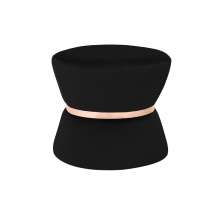 Puff Decorativo Sala de Estar 45cm Dhaka Veludo Preto G15 - Gran Belo