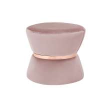 Puff Decorativo Sala de Estar 45cm Dhaka Veludo Rosê G15 - Gran Belo