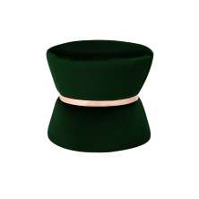 Puff Decorativo Sala de Estar 45cm Dhaka Veludo Verde - Gran Belo