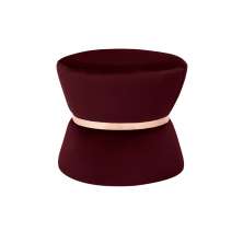 Puff Decorativo Sala de Estar 45cm Dhaka Veludo Vinho G15 - Gran Belo