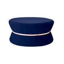 Puff Decorativo Sala de Estar 95cm Dhaka Veludo Azul Bic G15 - Gran Belo