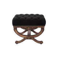 Puff Decorativo Sala de Estar Arsenal Veludo Preto G71 - Gran Belo