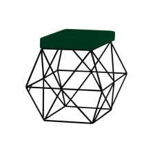 Puff Decorativo Sala de Estar Base Preto Trixie Suede Verde G41 - Gran Belo