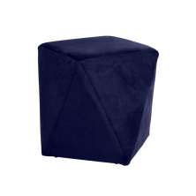 Puff Decorativo Sala de Estar Blois Veludo Azul Bic G15 - Gran Belo