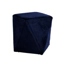 Puff Decorativo Sala de Estar Blois Veludo Azul Marinho G15 - Gran Belo