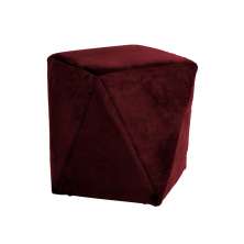 Puff Decorativo Sala de Estar Blois Veludo Vinho G15 - Gran Belo