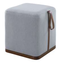 Puff Decorativo Sala de Estar Nurse Cinza Claro G55 - Gran Belo