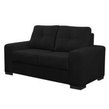 Sofá 2 Lugares 150cm Turim Couro Preto Fosco - Gran Belo
