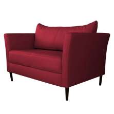 Sofá 2 Lugares Decorativo Sala de Estar 120cm Pés Palito Lubbock Couro Vermelho G58 - Gran Belo