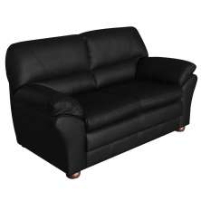 Sofá 2 Lugares Laura 160cm Couro Negro G03 - Gran Belo