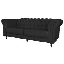 Sofá 2 Lugares Maggiore 180cm Couro Preto G58 - Gran Belo