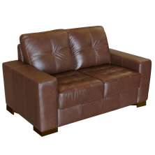Sofá 2 Lugares Sala de Estar 150cm Milão Couro Caramelo G03 - Gran Belo