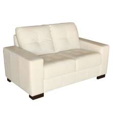 Sofá 2 Lugares Sala de Estar 150cm Milão Couro Off White G03 - Gran Belo