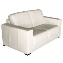 Sofá 2 Lugares Sala de Estar 155cm Estocolmo Couro Off White G03 - Gran Belo