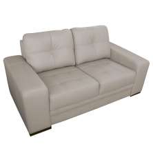 Sofá 2 Lugares Sala de Estar Milano 170cm Couro Off White G58 - Gran Belo