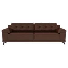 Sofá 212cm Decorativo Sala de Estar Agostino Couro Sintético Marrom G52 - Gran Belo
