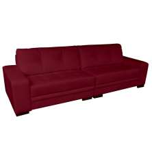 Sofá 3 Lugares Bipartido Sala de Estar Milano 240cm Couro Vermelho G58 - Gran Belo