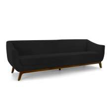 Sofá 3 Lugares Boomer 210cm PU Sintético Preto G15 - Gran Belo
