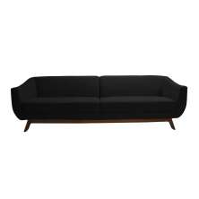 Sofá 3 Lugares Boomer 230cm PU Sintético Preto G15 - Gran Belo