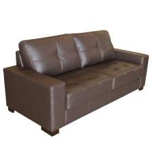 Sofá 3 Lugares Sala de Estar 200cm Milão Couro Chocolate G03 - Gran Belo