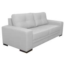 Sofá 3 Lugares Sala de Estar Milano 210cm Couro Branco G58 - Gran Belo