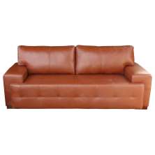 Sofá 3 Lugares Sala de Estar Roma 230 cm Couro Conhaque G58 - Gran Belo