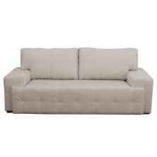 Sofá 3 Lugares Sala de Estar Roma 230 cm Couro Off White G58 - Gran Belo