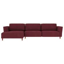 Sofá 330cm com Chaise Esquerda Franz Suede Bordô G52 - Gran Belo