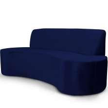 Sofá 4 Lugares Sala de Estar 260 cm Bélgica Veludo Azul Marinho G15 - Gran Belo