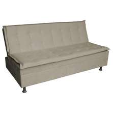 Sofá Cama Decorativo 2 Lugares Encosto Reclinável 190cm Impala Suede Bege G23 - Gran Belo