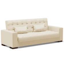 Sofá Cama Decorativo 210cm Beesley Pu Bege Fosco G19 - Gran Belo