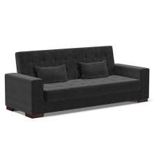 Sofá Cama Decorativo 210cm Beesley Suede Preto G19 - Gran Belo