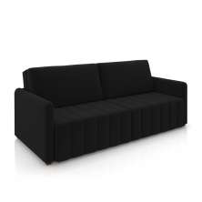 Sofá-Cama Decorativo Retrátil Thanos 2 Lugares 192cm Veludo Preto G45 - Gran Belo