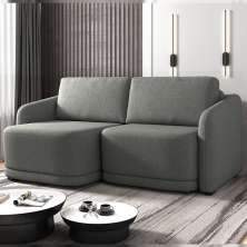 Sofá Cama Modulado Retrátil e Reclinável Decorativo Varsóvia 176cm Linho Cinza Chumbo G33 - Gran Belo