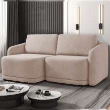 Sofá Cama Modulado Retrátil e Reclinável Decorativo Varsóvia 236cm Veludo Rosê G33 - Gran Belo