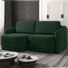 Sofá Cama Modulado Retrátil e Reclinável Decorativo Varsóvia 236cm Veludo Verde G33 - Gran Belo