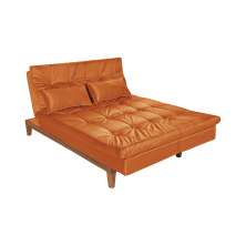 Sofá Cama Reclinável 2 Lugares Change Veludo Terracota G30 - Gran Belo