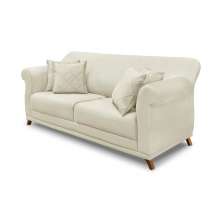 Sofá Decorativo 180cm 2 Lugares com 4 Almofadas Armstrong Veludo Bege G63 - Gran Belo