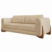 Sofá Decorativo 2 Lugares 160cm Pés em Madeira Buzz Linho Cinza G63 - Gran Belo