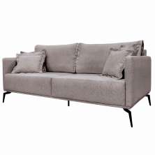 Sofá Decorativo 2 Lugares 180cm Pés em Aço Stagno Linho Areia Rústica G63 - Gran Belo